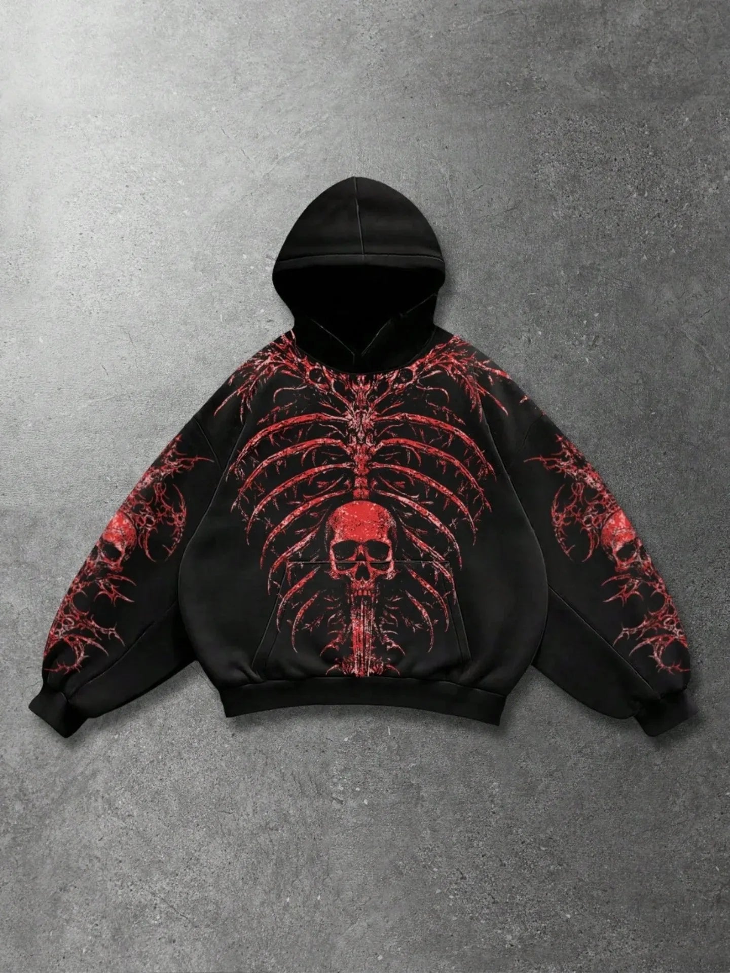 Y2k gothic dark skull hoodies men oversized sweatshirt couples punk tops streetwear goth harajuku women men clothing