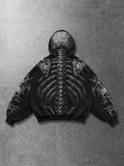 Y2k gothic dark skull hoodies men oversized sweatshirt couples punk tops streetwear goth harajuku women men clothing