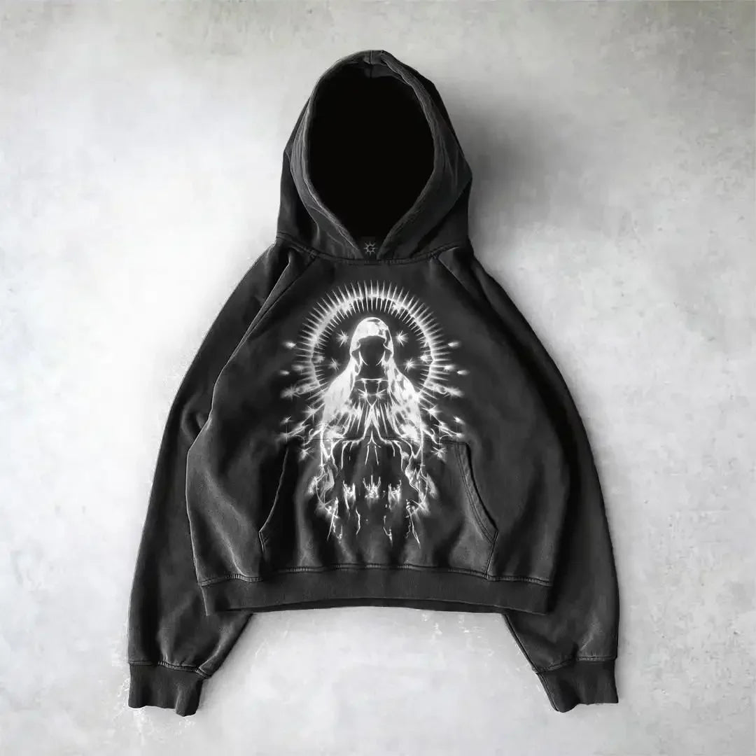 Y2k gothic dark skull hoodies men oversized sweatshirt couples punk tops streetwear goth harajuku women men clothing
