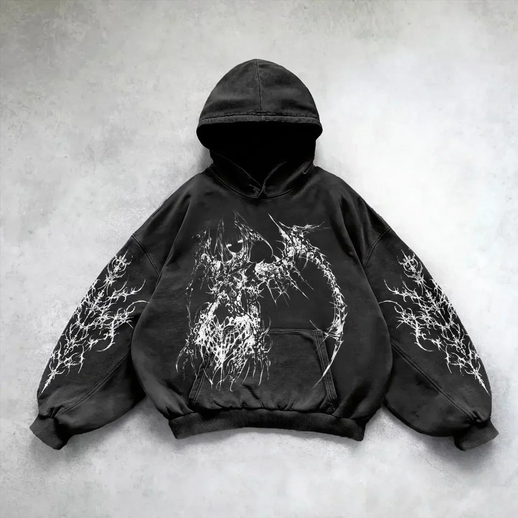 Y2k gothic dark skull hoodies men oversized sweatshirt couples punk tops streetwear goth harajuku women men clothing